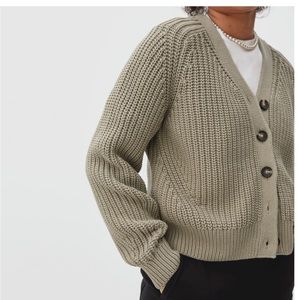 Everlane Texture Cotton Cardigan Grey Size L